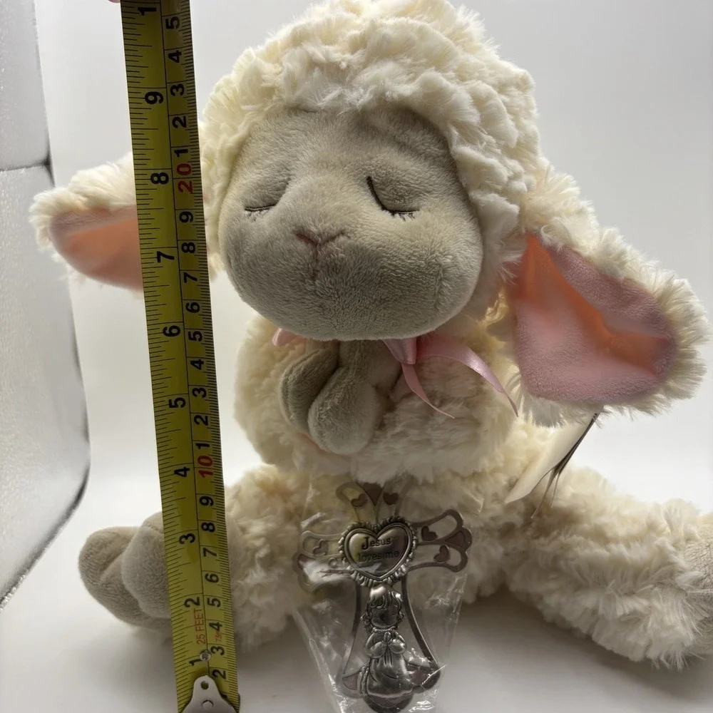 Ganz Serenity Lamb With Crib‎ Cross Christening or Baptism Gift (Girl, Pink)